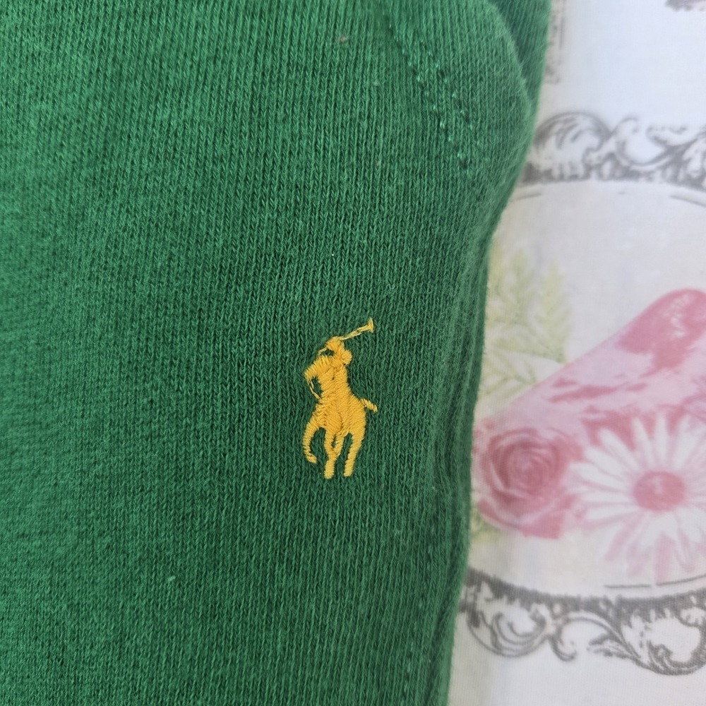 Polo Ralph Lauren Boys Green Fleece Jogger Sweatpants Sz 6 Drawstring Pony Logo - Picture 2 of 8